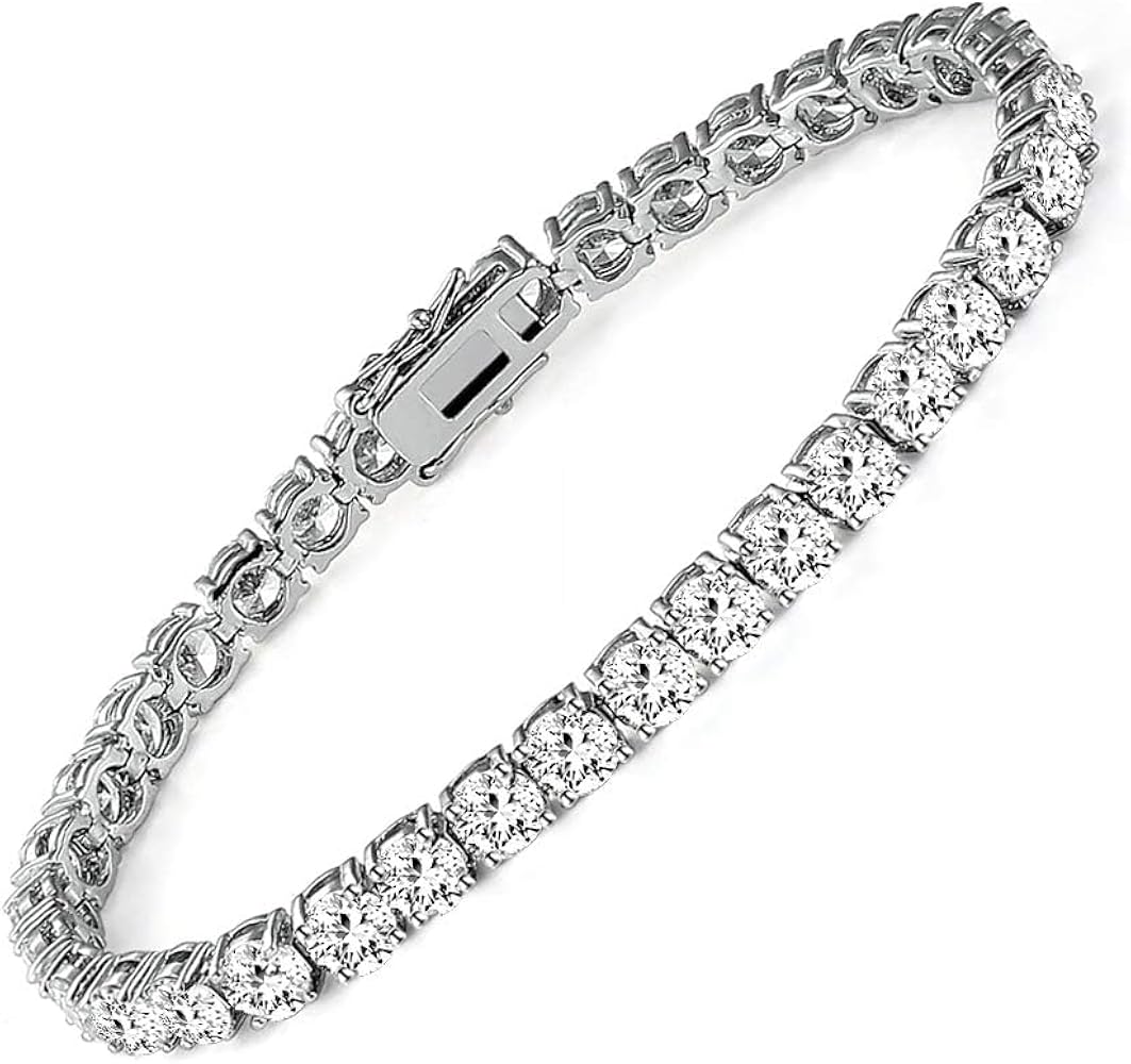 14K White Gold Lab-Grown Diamond Tennis Bracelet — 7.00 CTW (7")