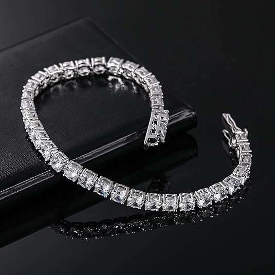 14K White Gold Lab-Grown Diamond Tennis Bracelet — 7.00 CTW (7")